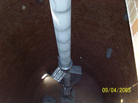 A 75-foot agitator shaft ready to receive blades